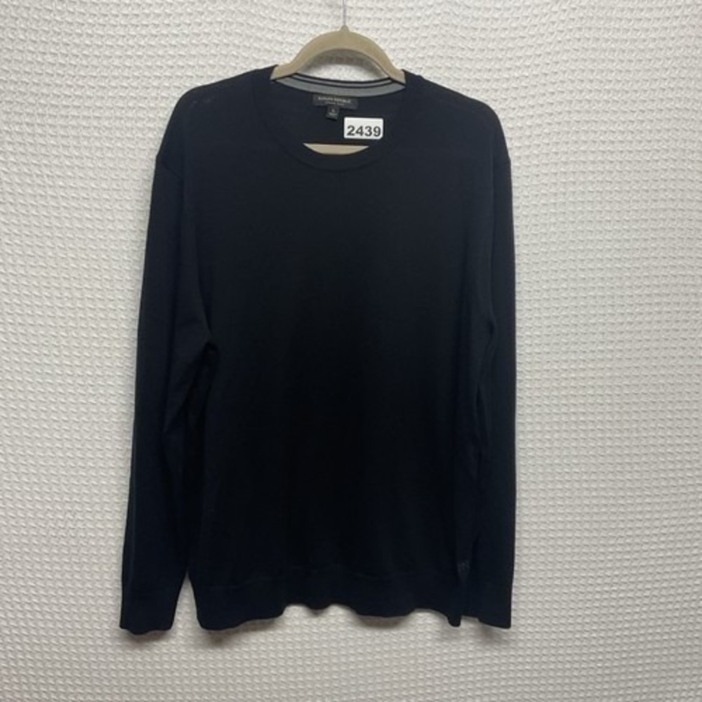 NWOT Banana Republic Black CrewNeck Sweater Pullover Preppy Men XL China Wool